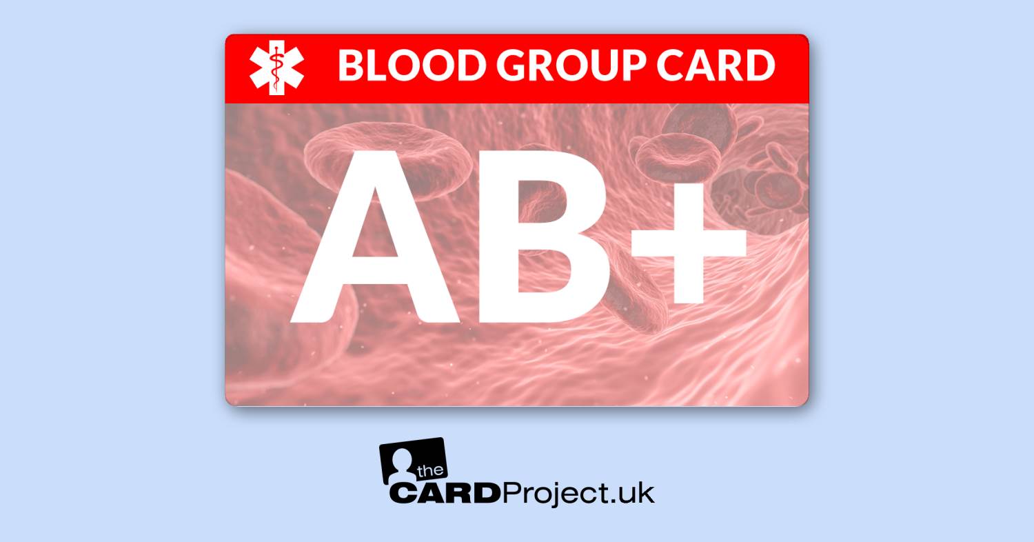 Blood Group AB Positive (AB+) Medical Card